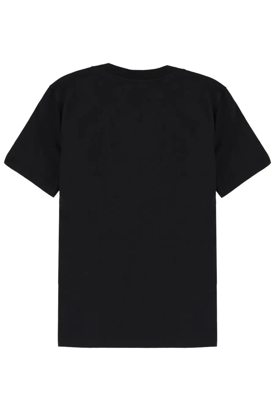 Black short-sleeved crew neck t-shirt from msgm women’s monogram shirt black collection in a simple cotton fabric