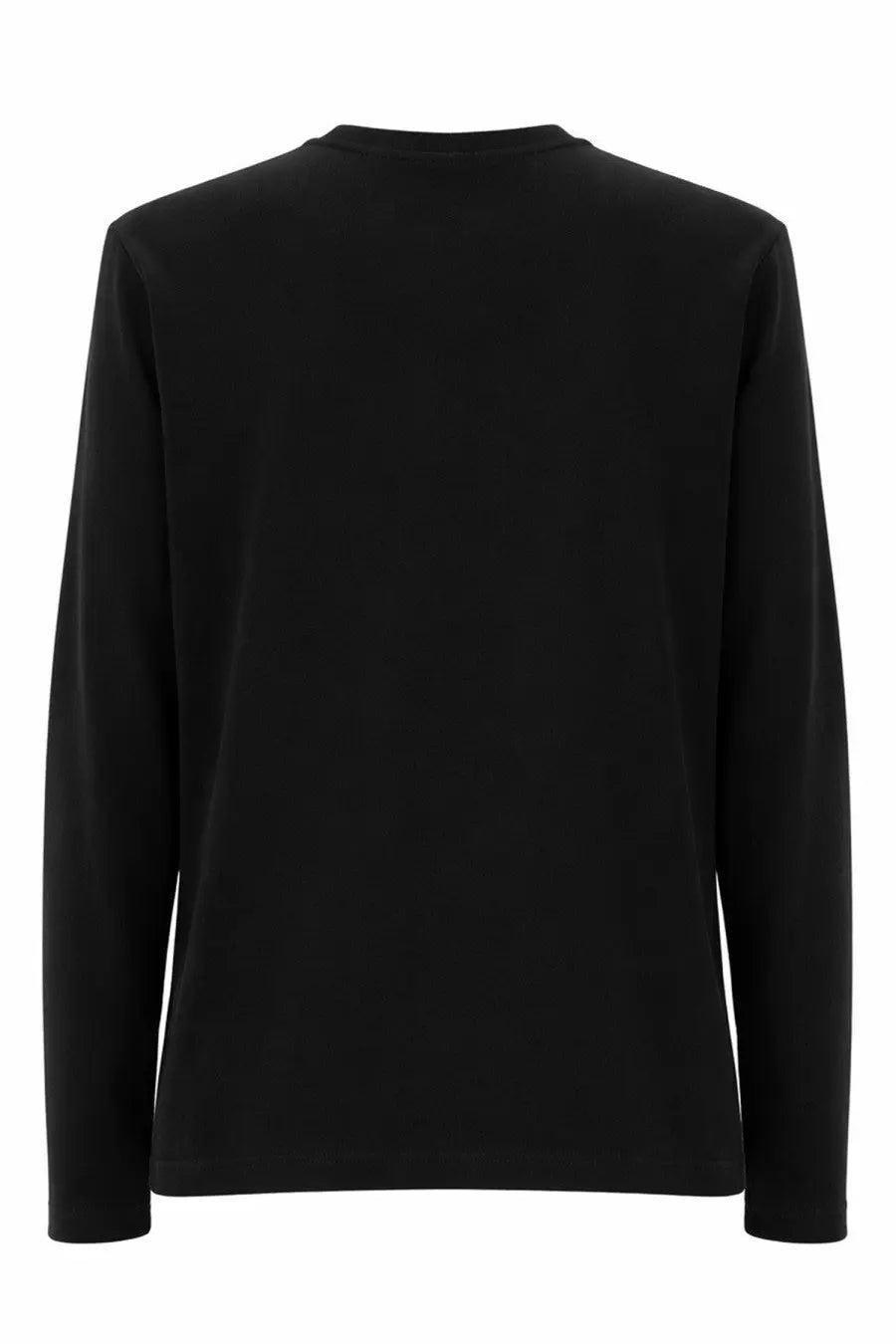 Msgm women’s black long-sleeved crew neck shirt made of soft cotton fabric with a comfortable fit