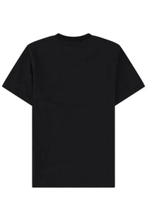 Msgm women’s short-sleeved black crew neck shirt made from soft cotton for casual wear