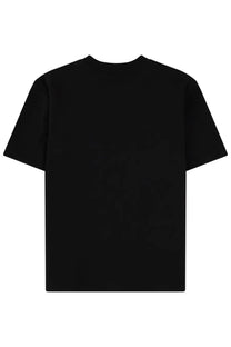 Msgm women’s short-sleeved black shirt with a simple crew neck design made from soft comfortable fabric