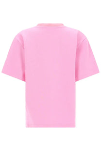Msgm women’s shirt con blue soft pink oversized short-sleeved crew neck t-shirt with comfortable fit