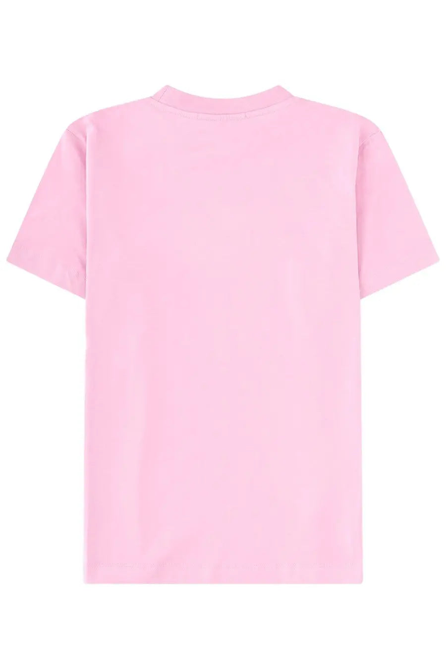 Msgm women’s soft pink cotton t-shirt with classic crew neck and short sleeves in a plain design
