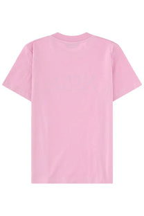 Msgm women’s soft pink short-sleeved cotton t-shirt with classic crew neck for casual wear