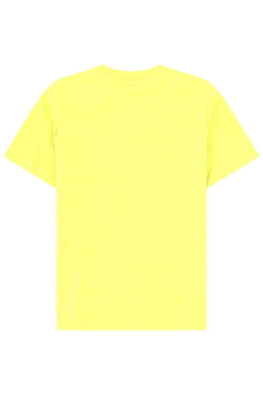 Msgm women’s bright yellow short-sleeved cotton shirt with a simple crew neck design perfect for casual wear