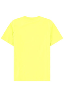 Msgm women’s bright yellow short-sleeved cotton shirt with a simple crew neck design perfect for casual wear