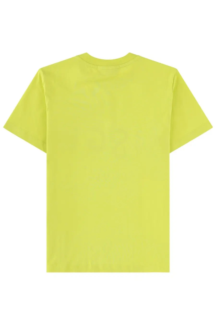 Msgm women’s lime green short-sleeved cotton shirt with crew neck and plain design in con yellow shade