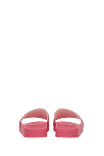 Msgm women’s slide sandal pink with a smooth glossy finish and platform sole for stylish casual wear