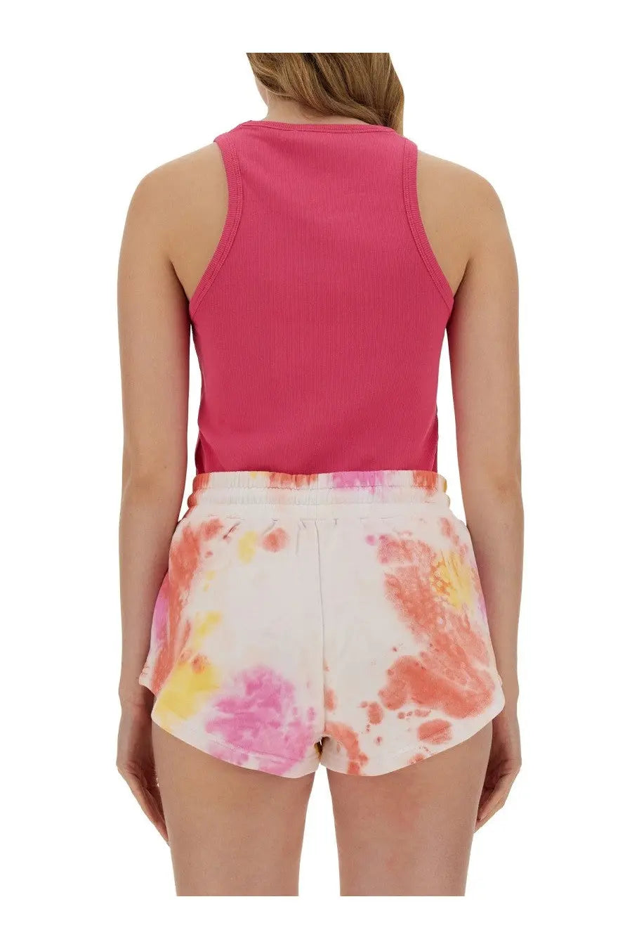 Msgm women’s pink ribbed tank top made of soft fabric ideal for casual summer wear