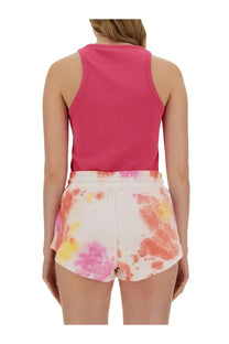 Msgm women’s pink ribbed tank top made of soft fabric ideal for casual summer wear