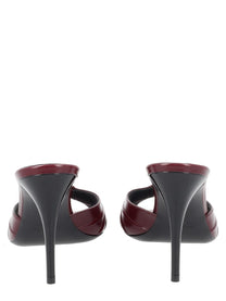 Saint Laurent Women's Mule Babylone in Pelle Liscia Red