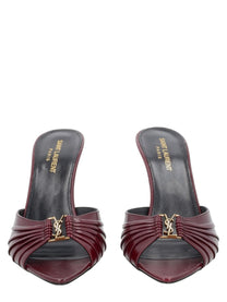Saint Laurent Women's Mule Babylone in Pelle Liscia Red