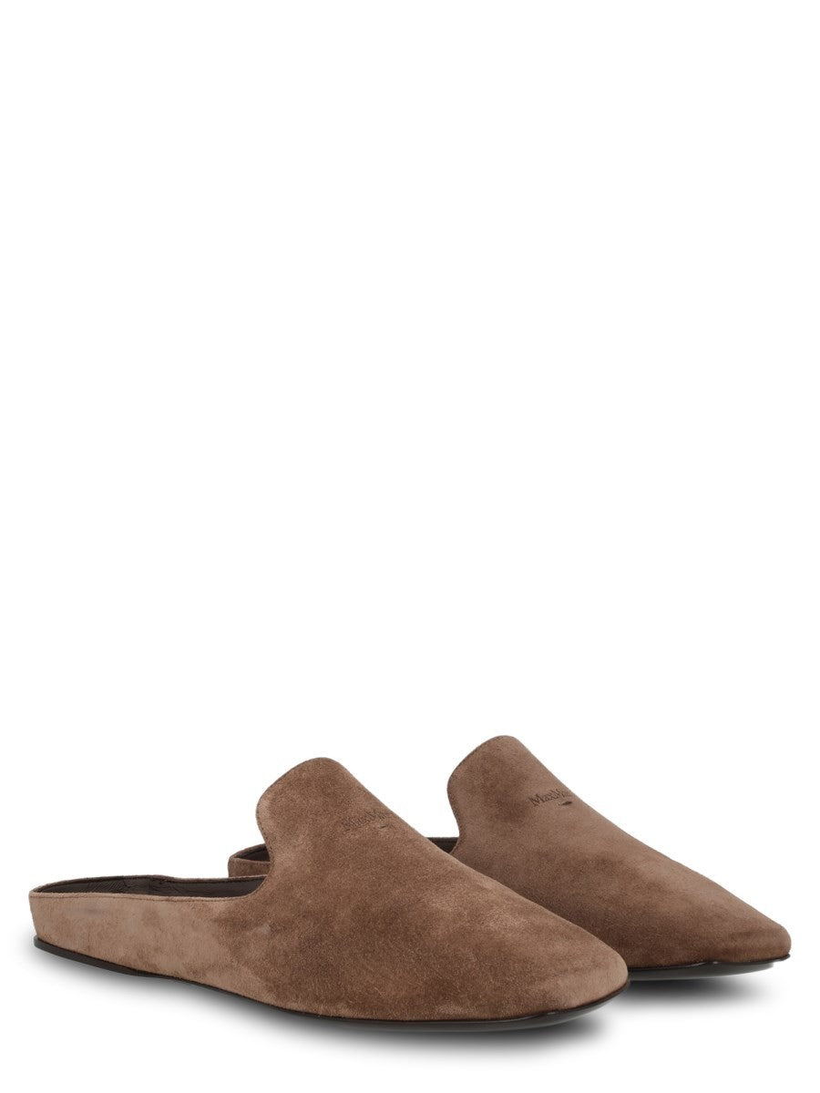 Max Mara Women's Mule Tessile in Crosta Brown, view 2