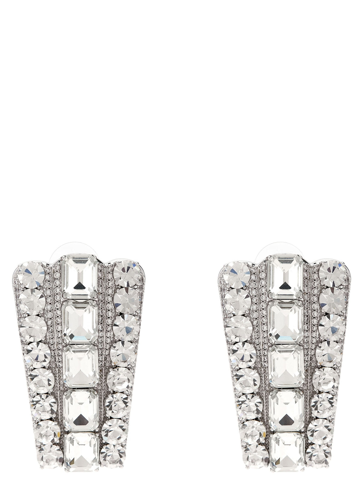 self-portrait Multi Crystal Earrings Silver