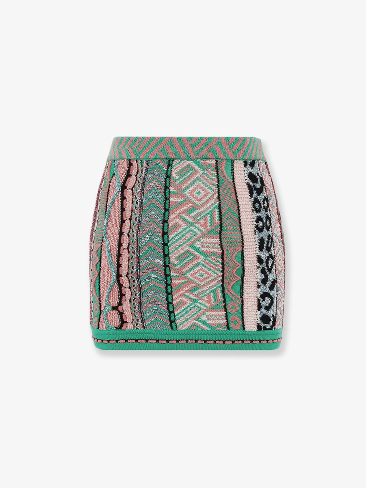Laneus Women's Multicolored Cotton Skirt Green