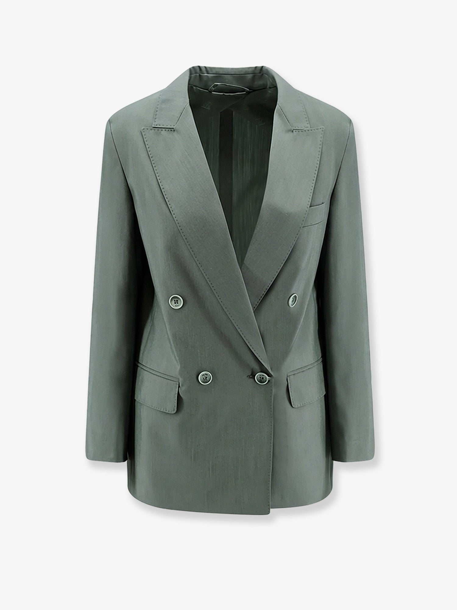 Max Mara Women's Mxmalbata Virgin Wool and Silk Blazer Green