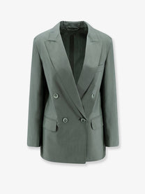 Max Mara Women's Mxmalbata Virgin Wool and Silk Blazer Green