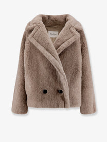 Max Mara Women's Mxmcambusa Alpaca and Cashmere Fur Jacket Beige