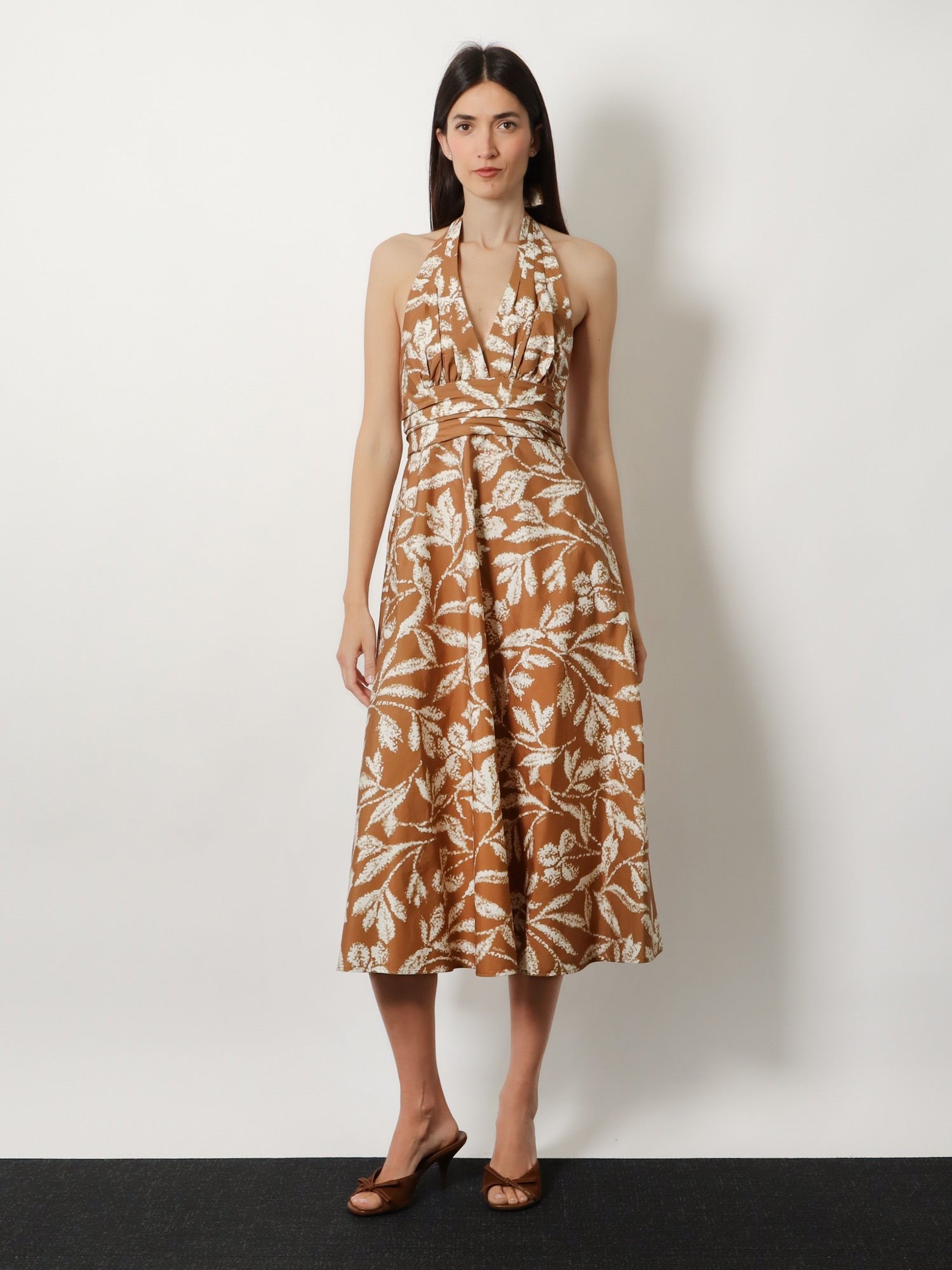 Max Mara Women's Mxmebella Printed Cotton Dress Beige