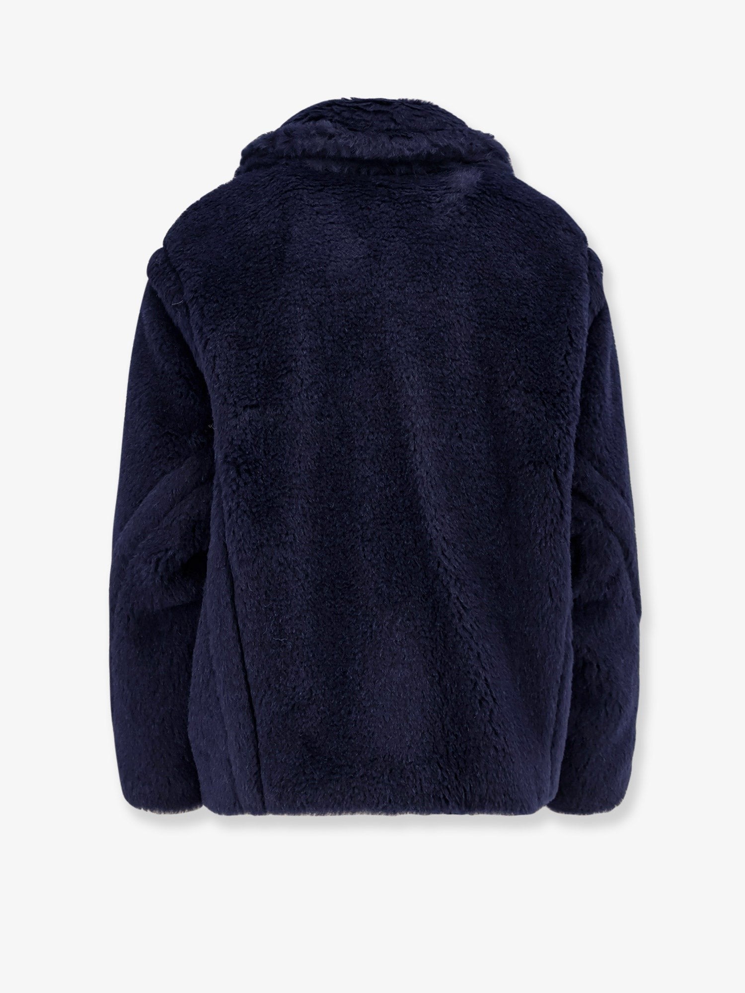 Max Mara Women's Mxmfuggito Alpaca and Virgin Wool Fur Jacket Blue