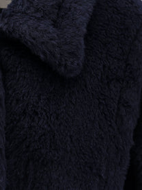 Max Mara Women's Mxmfuggito Alpaca and Virgin Wool Fur Jacket Blue