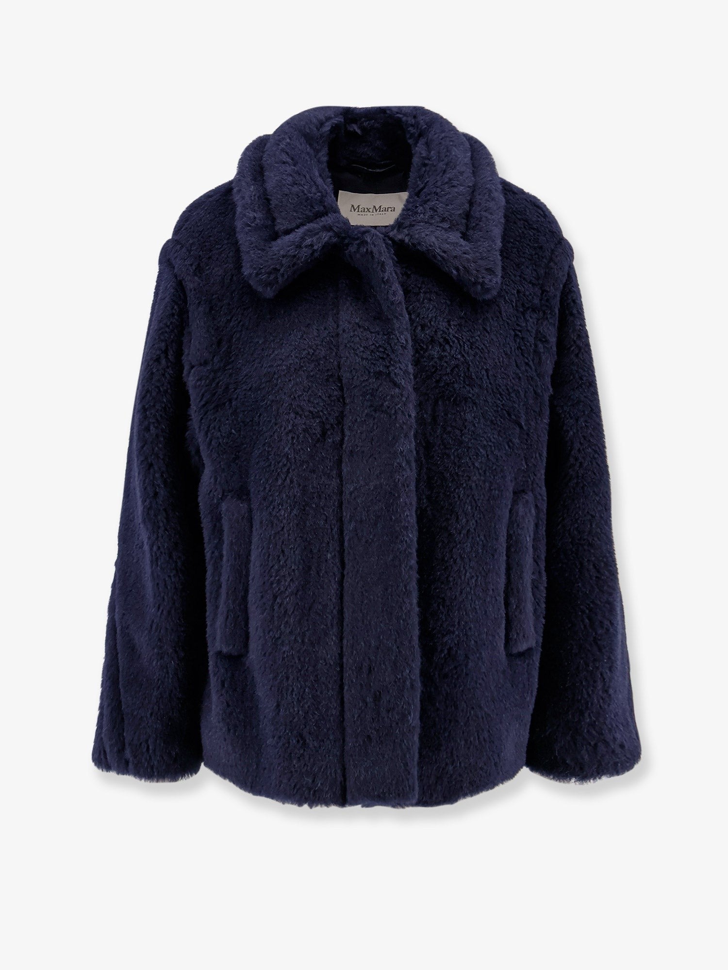 Max Mara Women's Mxmfuggito Alpaca and Virgin Wool Fur Jacket Blue