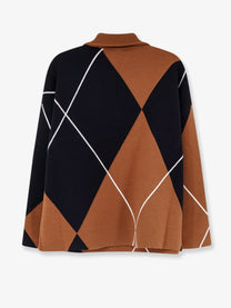 Max Mara Women's Mxmsala Argyle Pattern Virgin Wool Sweater Black