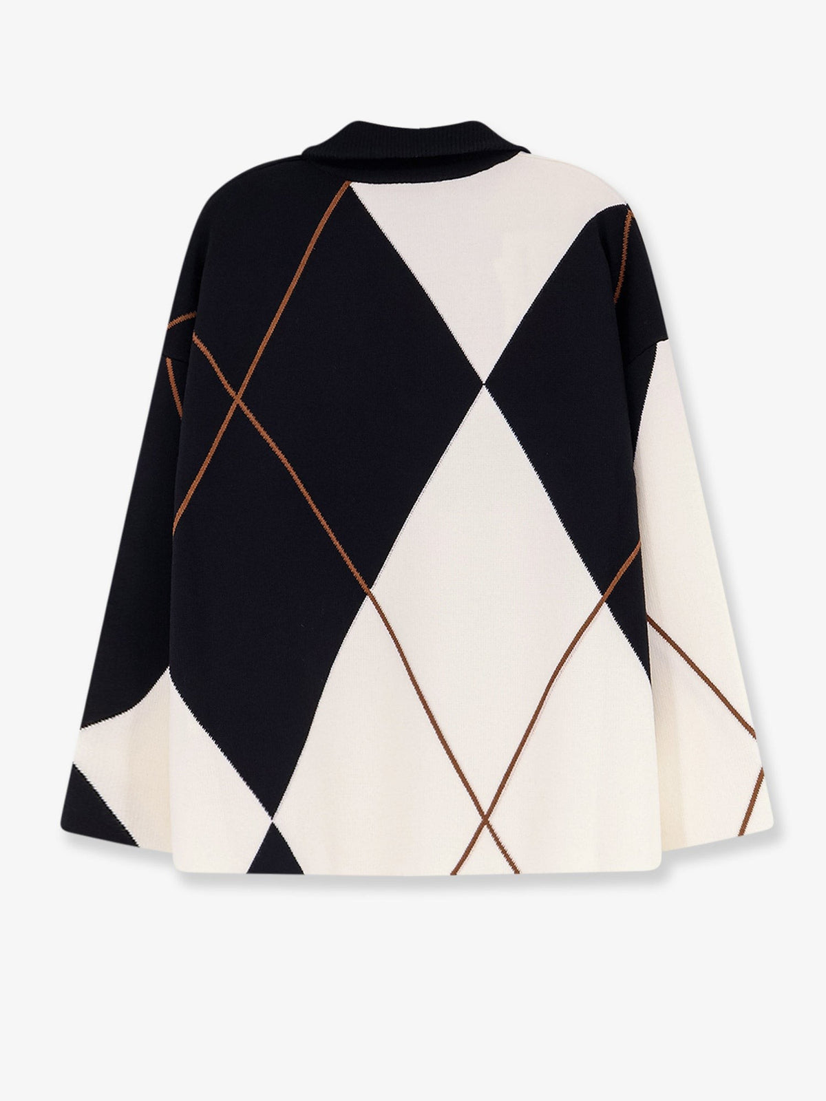 Max Mara Women's Mxmsala Argyle Pattern Virgin Wool Sweater Black