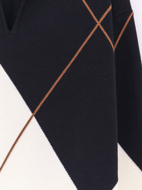 Max Mara Women's Mxmsala Argyle Pattern Virgin Wool Sweater Black