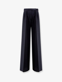 Max Mara Women's Mxmsecolo Virgin Wool Trousers Blue