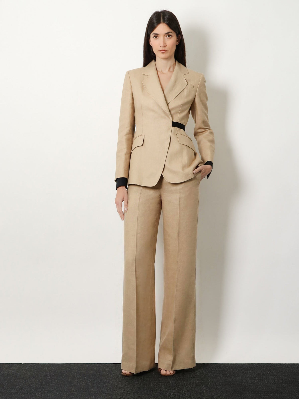 Max Mara Women's Mxsbig Linen Trousers Beige