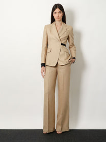 Max Mara Women's Mxsbig Linen Trousers Beige