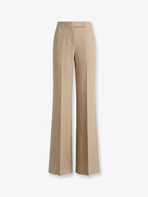 Max Mara Women's Mxsbig Linen Trousers Beige