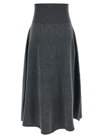 extreme cashmere Ease Skirt Grey