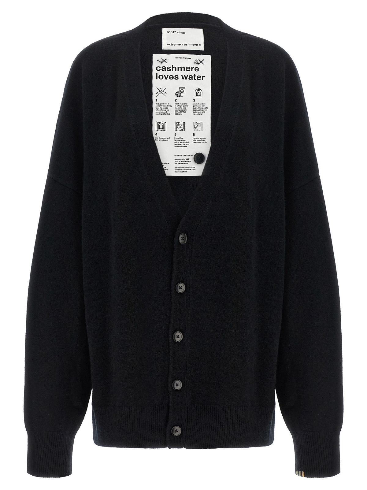 extreme cashmere Simo Cardigan Black