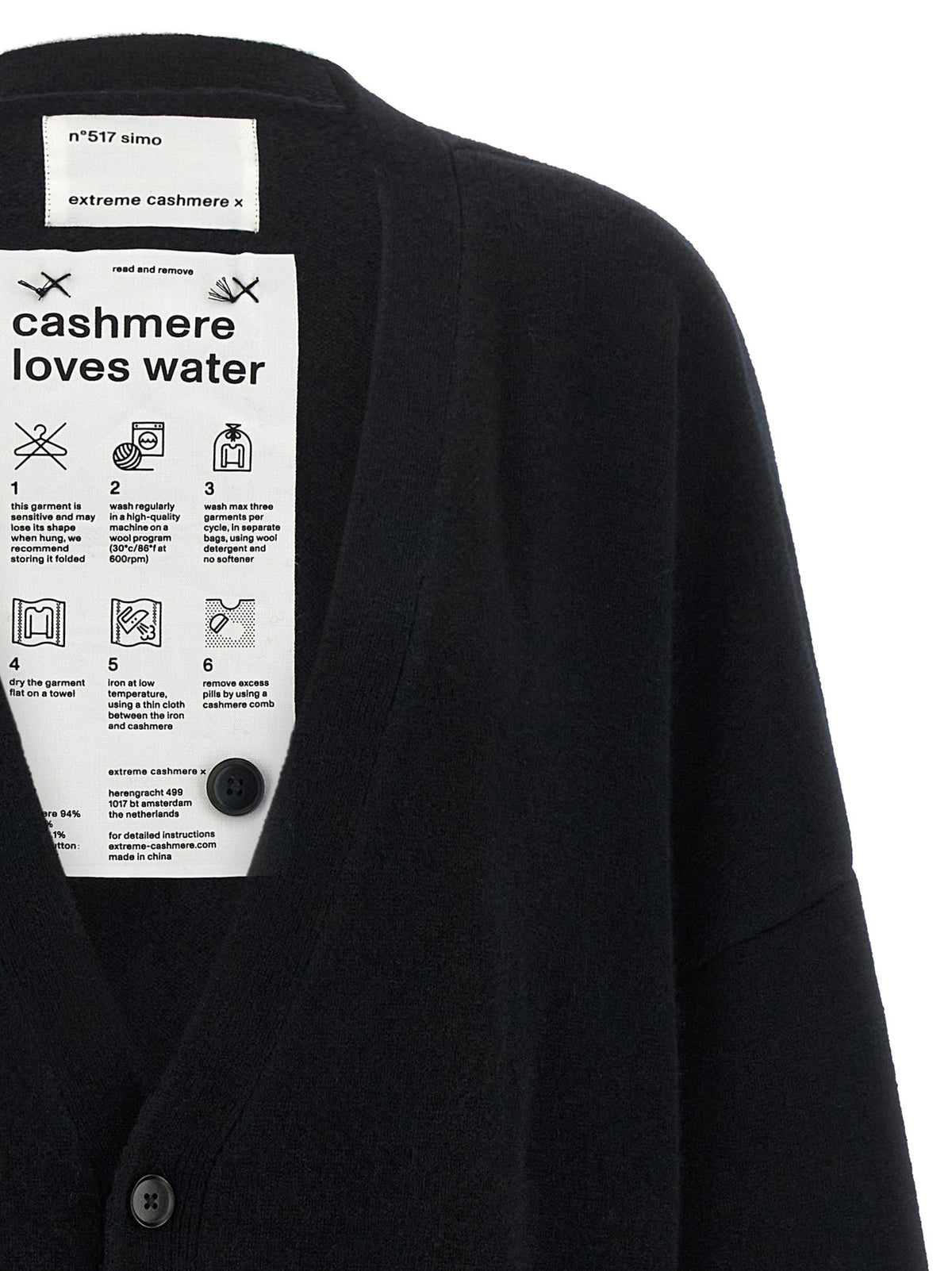 extreme cashmere Simo Cardigan Black