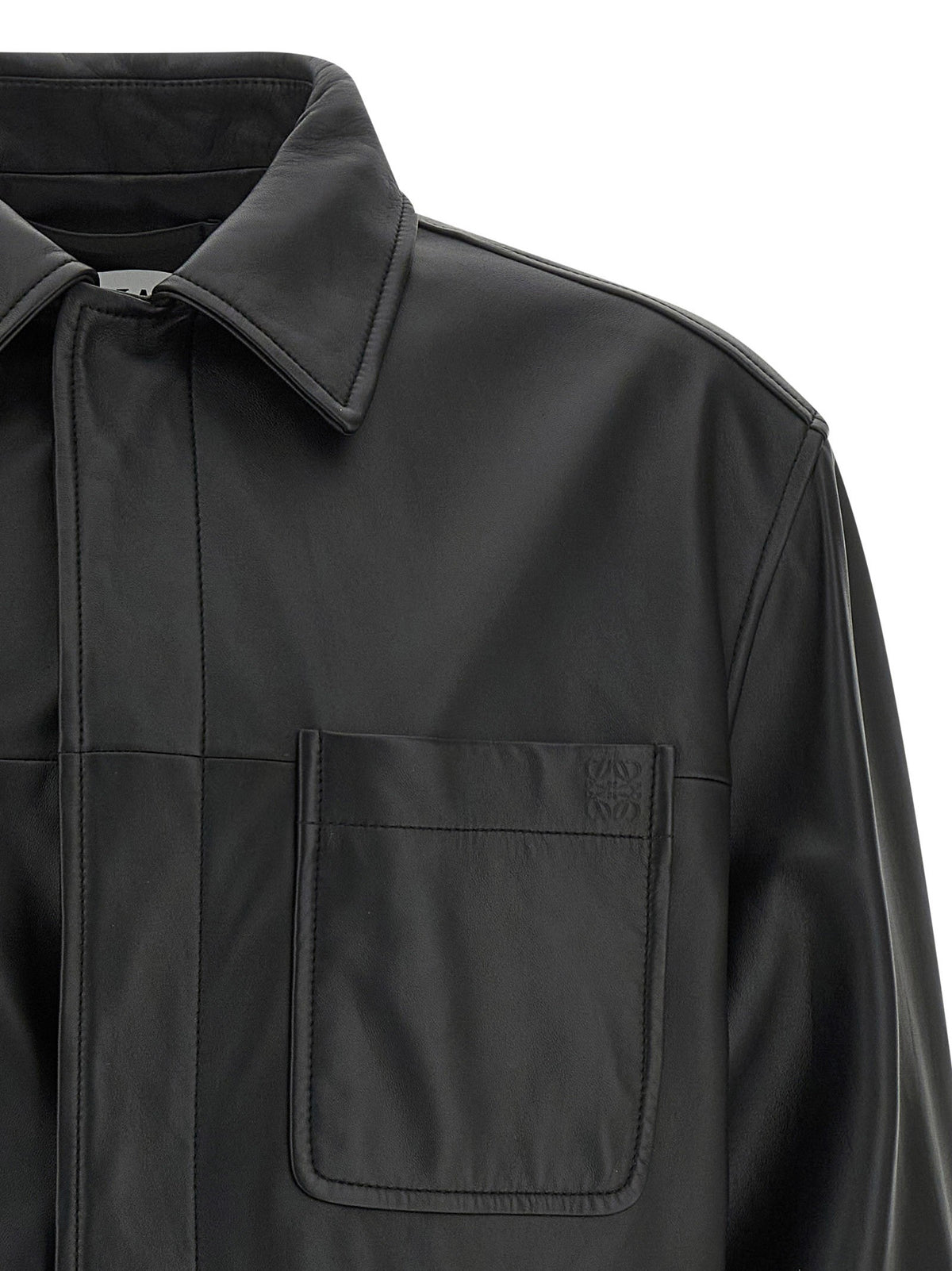Loewe Nappa Leather Overshirt Black
