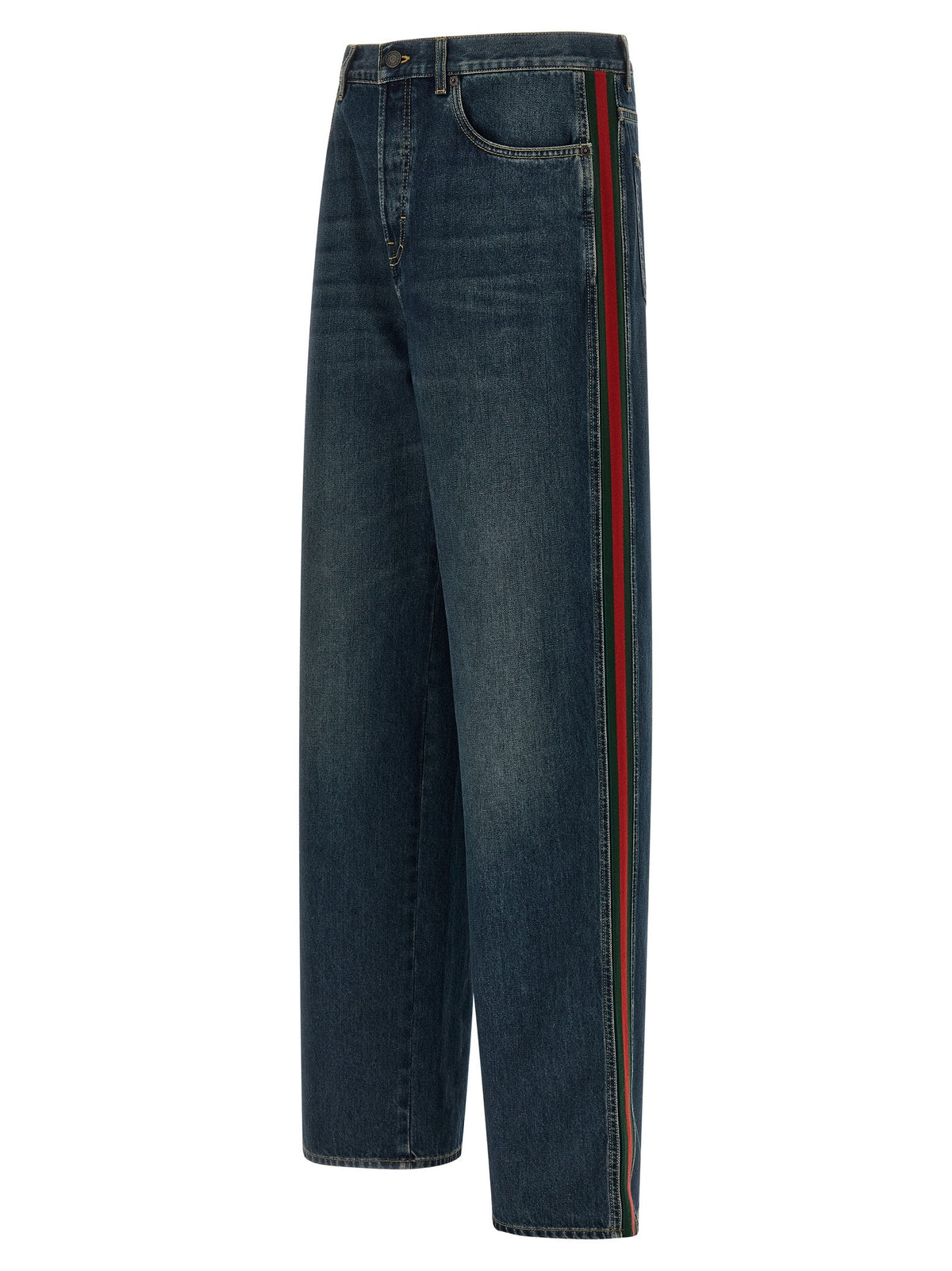 Gucci Nastro Web Baggy Jeans Blue