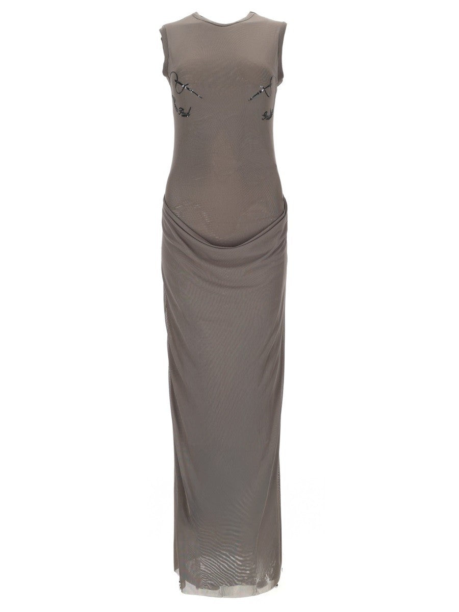 Jean Paul Gaultier Women's Needles Long Dress Grey