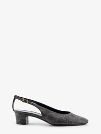 Celine Women's Neo City Triomphe Coated Canvas Écolleté Black