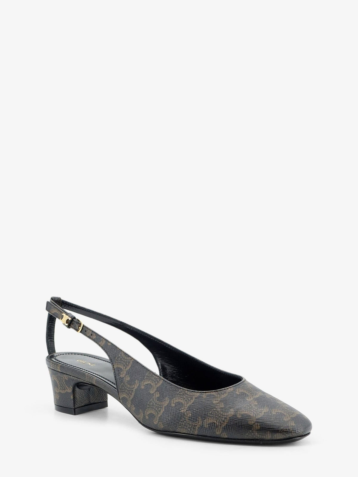 Celine Women's Neo City Triomphe Coated Canvas Décolleté Black