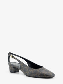 Celine Women's Neo City Triomphe Coated Canvas Écolleté Black
