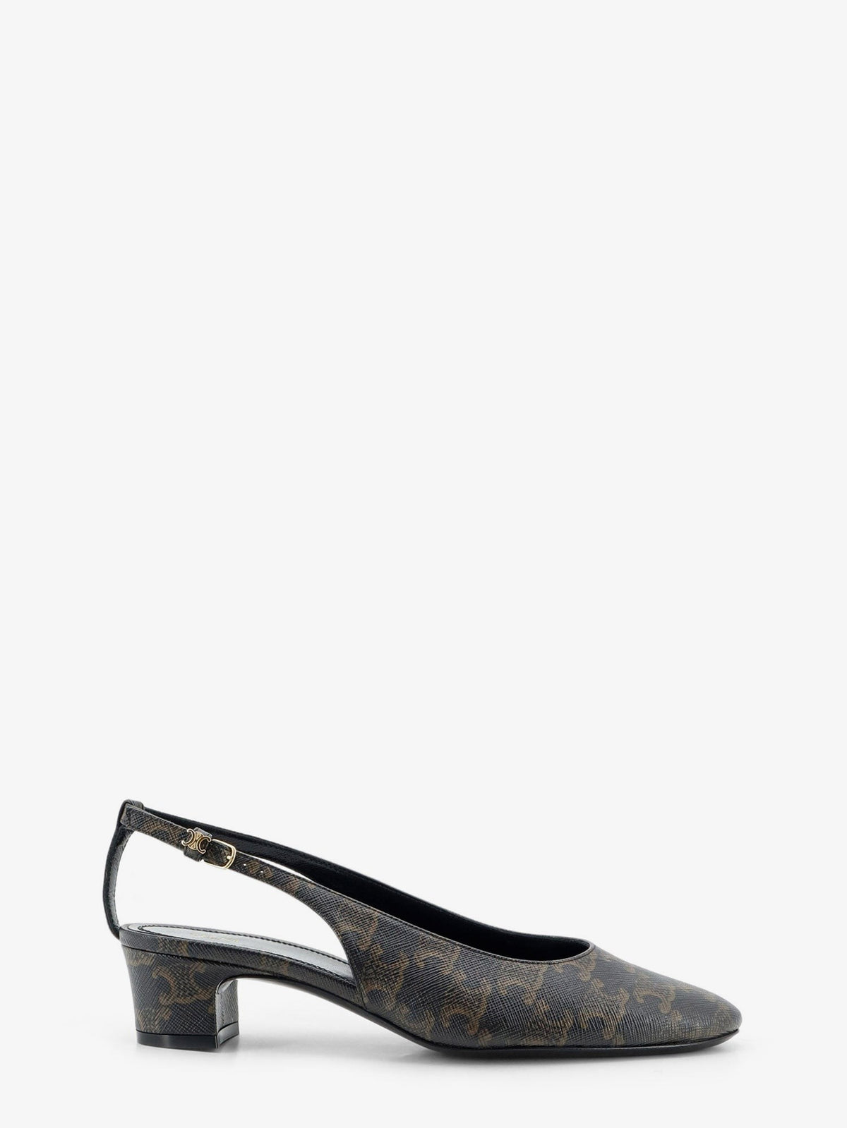 Celine Women's Neo City Triomphe Coated Canvas Décolleté Black
