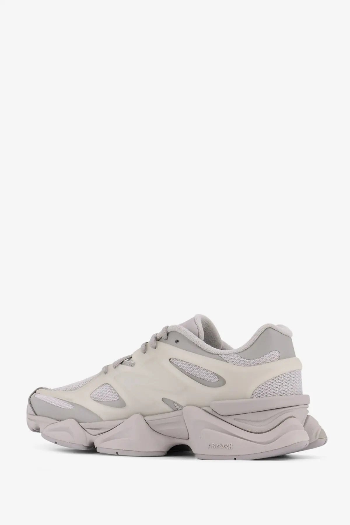 New Balance men’s nylon sneakers in grey with chunky off-white and gray Balenciaga triple s style layered mesh upper