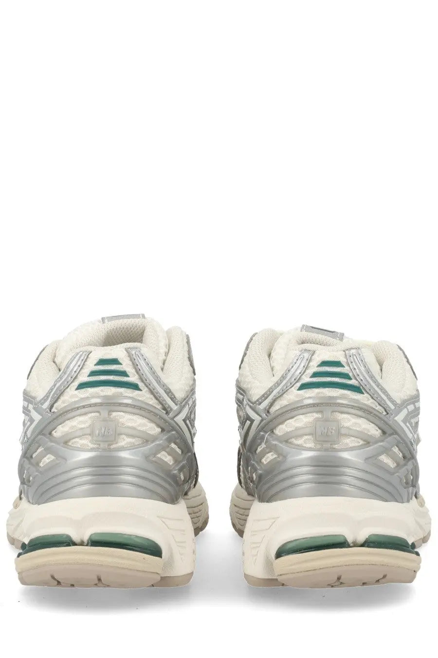 New Balance unisex sneaker 1906r silver with silver and white mesh upper teal accents and translucent midsole