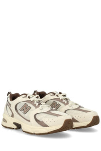 New balance unisex sneaker beige with cream and brown mesh and synthetic overlays in 530 design