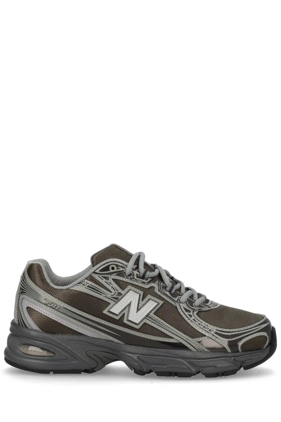 New Balance unisex sneaker black brown and gray 1400 with mesh upper synthetic overlays and cushioned midsole