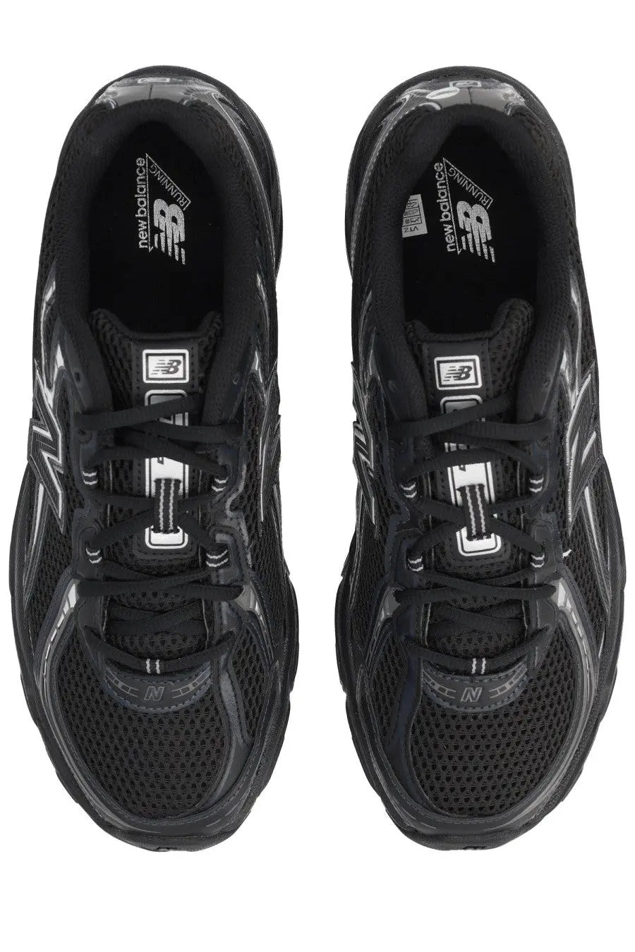 New balance unisex sneaker black with mesh upper and glossy black accents perfect for running and casual wear