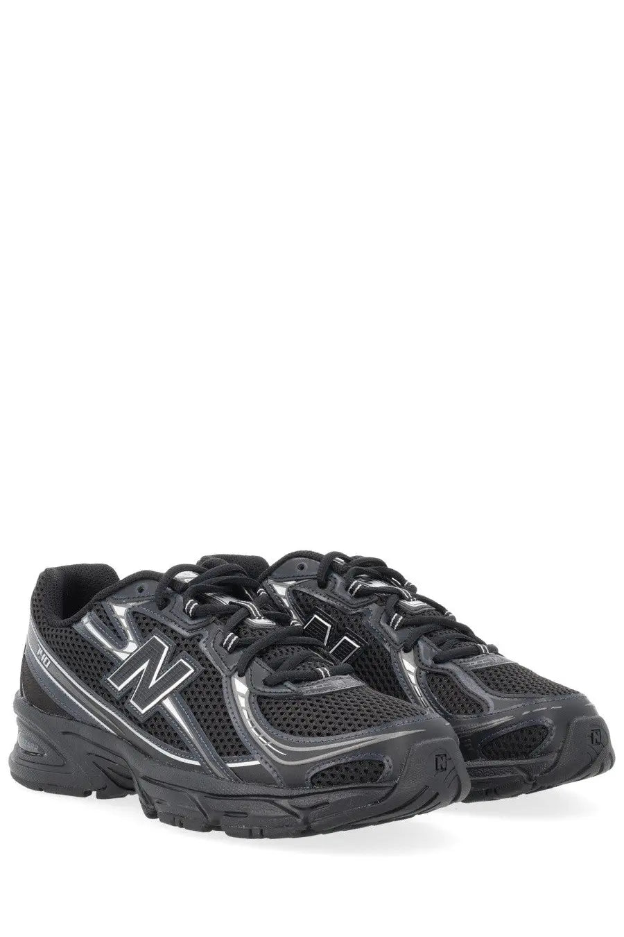 New Balance unisex sneaker black with silver accents and breathable mesh upper for running and everyday wear