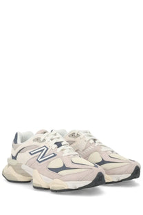 New balance unisex sneaker grey with cream and navy blue colors and chunky layered sole design
