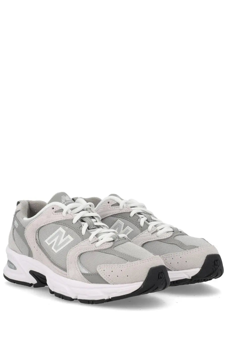New balance unisex sneaker grey with gray and white mesh and suede upper and black rubber outsole for running
